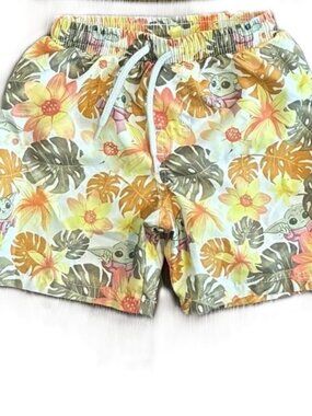 STAR WARS Mandalorian Palm Leaf Swim Trunks, 4T